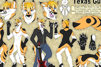 draw furry reference sheet, fursona ref sheet, anthro character art, furry art