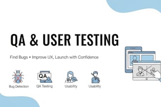 do QA testing, user testing, website testing, product testing, beta testing