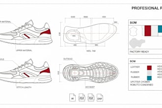 architect shoes fashion tech pack shoe sketch render footwear sneakers sandal