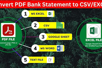 reconcile bank statement PDF to editable format