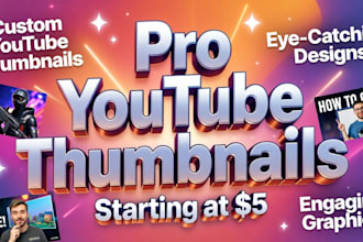create eye catching youtube thumbnail in 10 hours