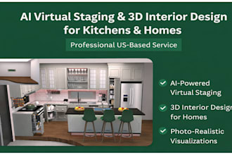 ai virtual staging and 3d interior design for kitchens and homes