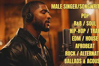be your male singer in english, italian, spanish  french on genre
