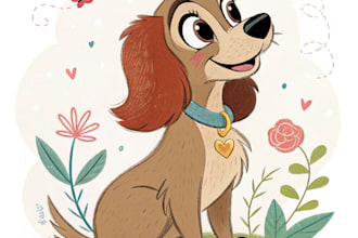 pet portrait into cute disney style