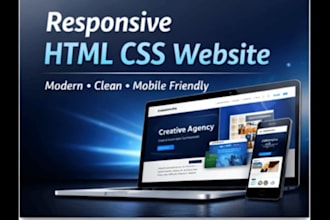 create a responsive HTML CSS website