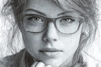 draw digital scribble portrait
