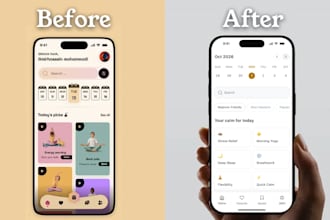 redesign mobile app UI into a clean, modern, and user friendly design