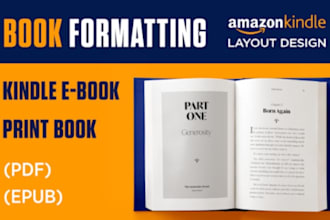 do book formatting, book layout design, kindle ebook format