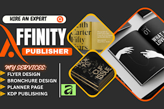 do affinity publisher project, ebook, brochure, magazine and design layout