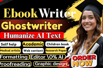 self help ebook ghostwriter, amazon publishing, book editing, book formatting