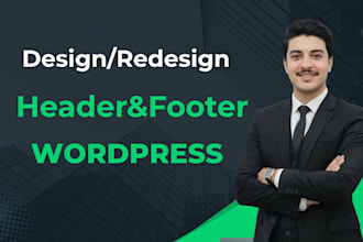 design, redesign  wordpress header, footer and mega menu
