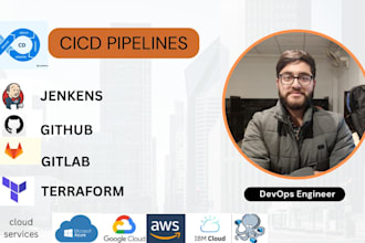 create cicd pipelines with jenkins,github,gitlab, AWS,azure