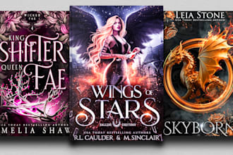design fantasy, fiction and minimal book and ebook cover