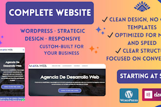 complete wordpress websites with clear structure and purpose
