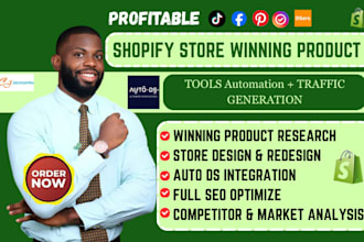 use auto ds for shopify store winning product dropshipping store design SEO