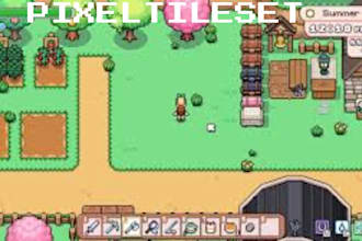 create top down pixel tilesets sprite sheets pixel character game asset tile map