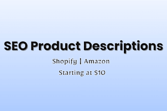 write SEO product descriptions for shopify or amazon