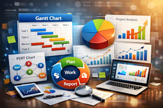 create professional gantt, pert, CPM and wbs for project planning