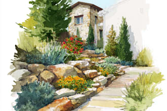make watercolor landscape design
