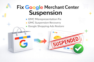 fix google merchant center suspension, gmc misrepresentation, gmc suspension