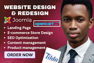 design website on joomla, duda, jimdo, strikingly, tilda, opencart, framer
