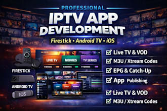 develop a custom iptv app for firestick, android TV, and ios