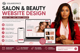 do squarespace salon website makeup, nail website online booking website