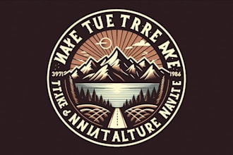 do a vintage mountain logo