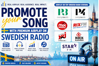 promote your song with premium airplay on swedish radio