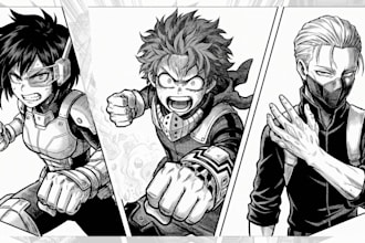 anime manga comic book illustration, manhwa manga artist webtoon panel comic art
