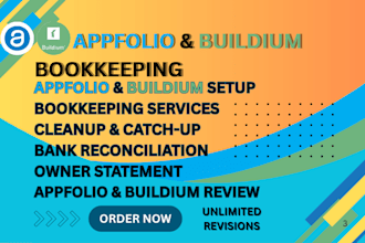 do appfolio and buildium bookkeeping, cleanup, bank reconciliation