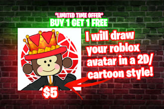 draw your roblox avatar in 2d art style