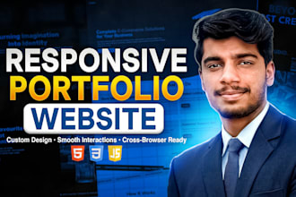 design a responsive portfolio website with HTML CSS js