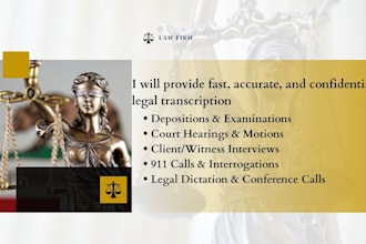 provide fast, accurate and, confidential legal transcription