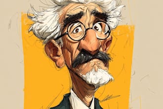 draw a funny caricature with my style
