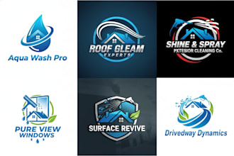 design modern cleaning, maintenance and pressure washing logo