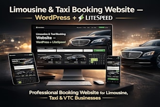 create booking website for limousine taxi lite speed for vtc wordpress website