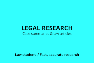 do legal research, case summarises and law articles