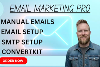 set up professional manual email campaigns with SMTP and convertkit