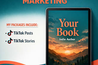 provide book, ebook promotion and marketing on on tiktok