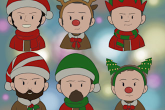 a cute christmas chibi illustration