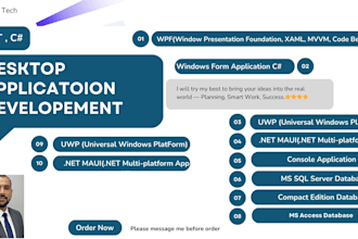 develop wpf, winforms desktop app using c sharp