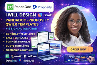 design pandadoc, proposify, qwilr templates with esign automation