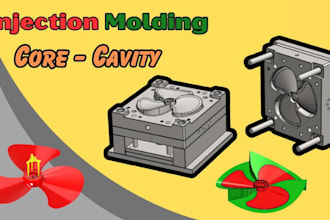 design manufacturing ready injection molds, core cavity and mold tooling in cad