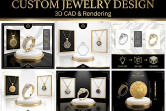 create custom 3d cad jewelry models for rings pendants coin and lost wax casting