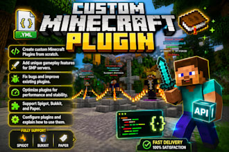 code minecraft plugins with custom features for spigot, bukkit, paper and smp