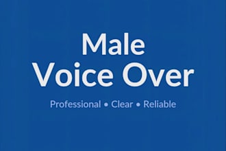 record a professional male voice over for narration and audiobooks