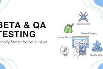 beta test and manually QA test your shopify store, or app with detailed feedback
