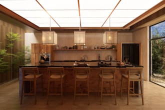 design kitchen with realistic 3d renders