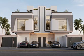 renovate building exterior, duplex interior, real estate property,lawn landscape